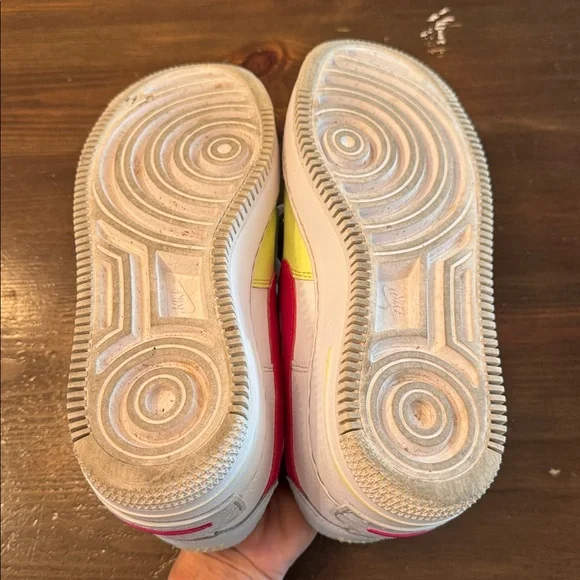Nike Air Force 1 White with Pink and Yellow Accents Women’s 6 EUC - Picture 7 of 7